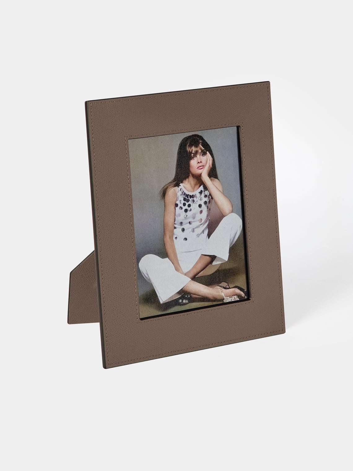 Giobagnara - Peter Leather Photo Frame (5x7") - Gray - ABASK - 
