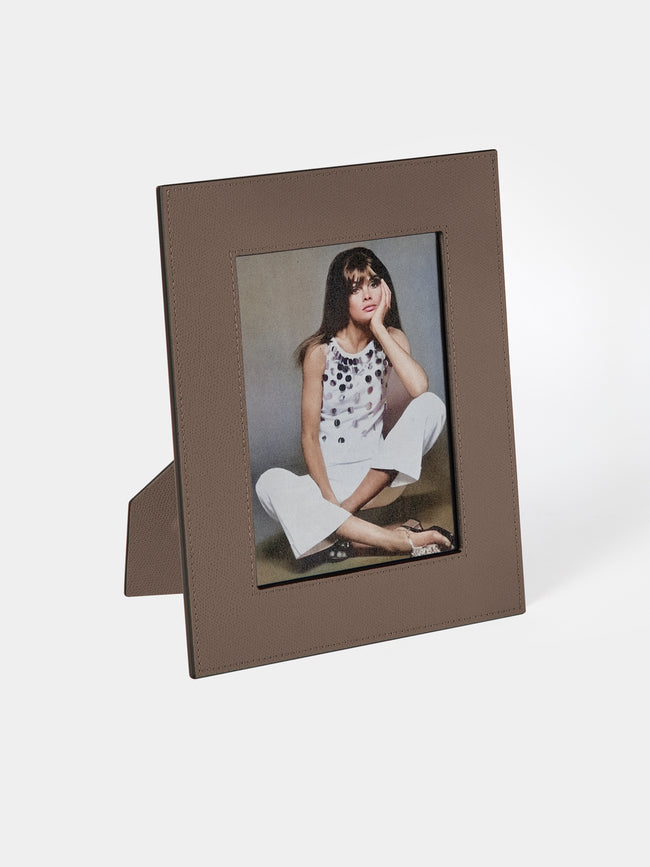 Giobagnara - Peter Leather Photo Frame (5x7") - Gray - ABASK - 