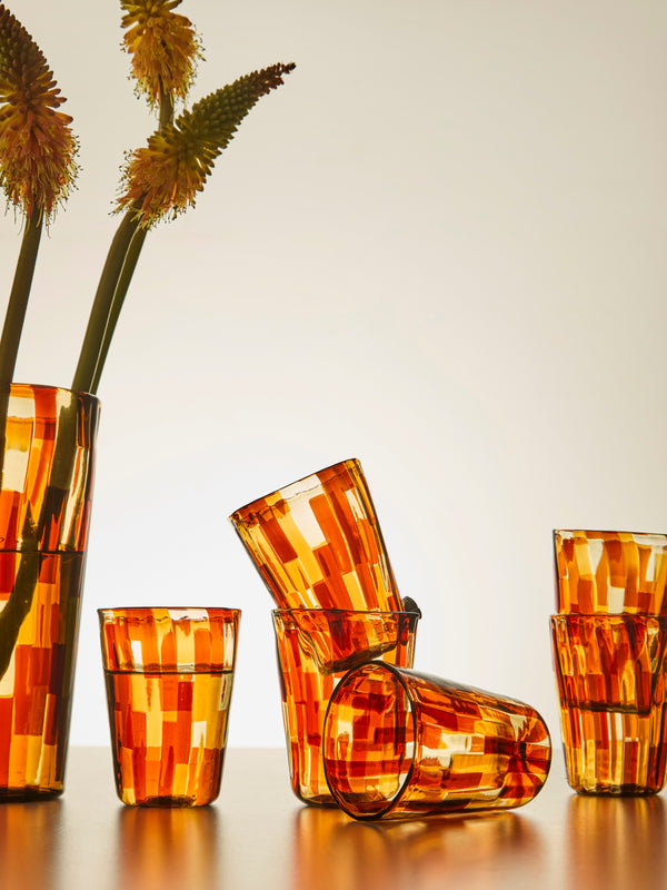 F&M Ballarin - Acquamarina Hand-Blown Murano Glass Tumblers (Set of 6) -  - ABASK