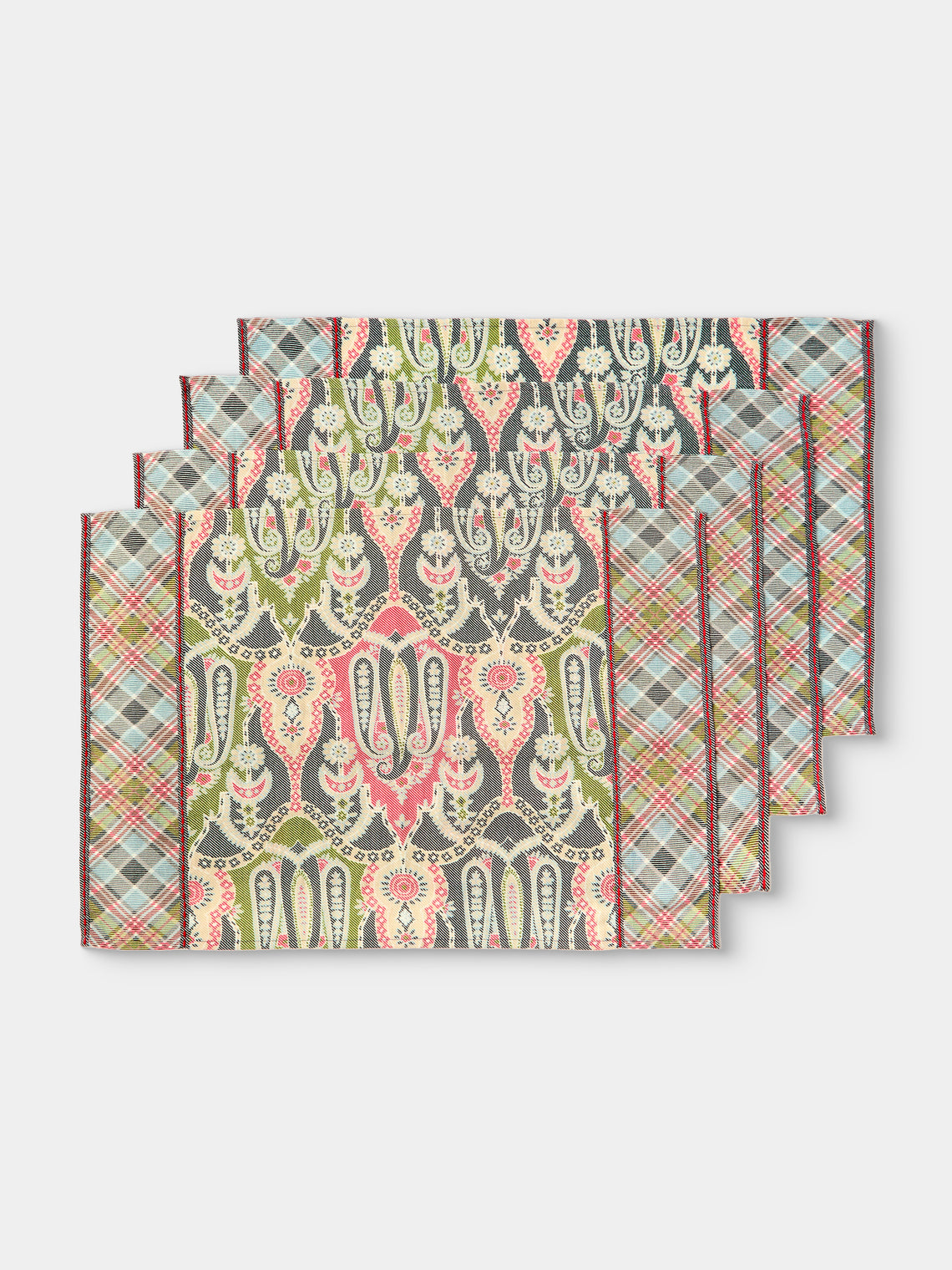 D'Ascoli - | Set of 4 | Tula Printed Linen Placemats - Multiple - ABASK