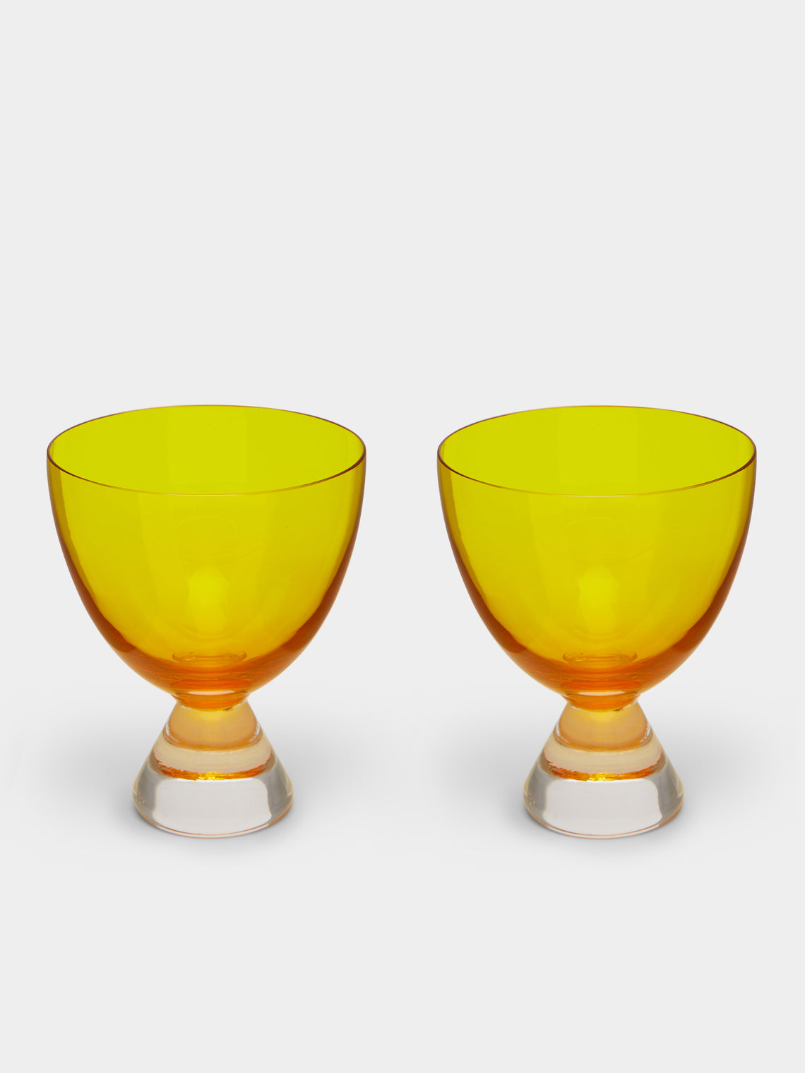 NasonMoretti - Archive Revival 1941 Hand-Blown Murano Wine Glasses (Set of 2) - Yellow - ABASK 