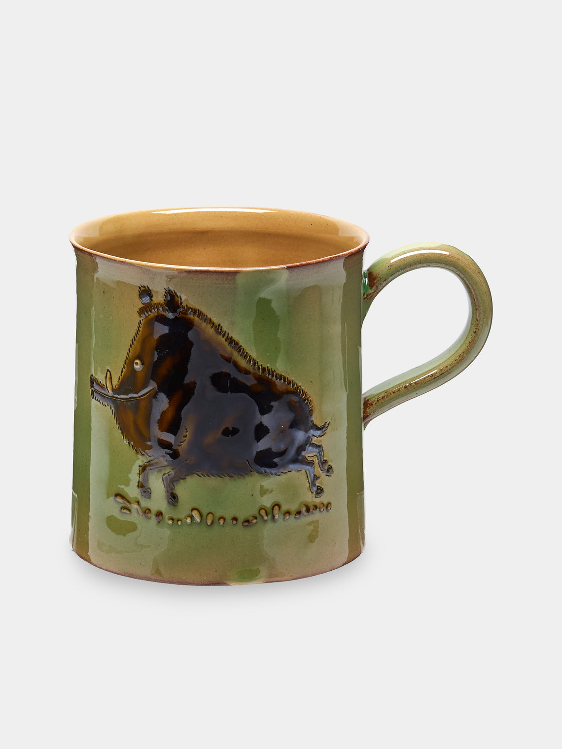 Poterie d’Évires - Animals Hand-Painted Ceramic Mugs (Set of 6) - Light green - ABASK