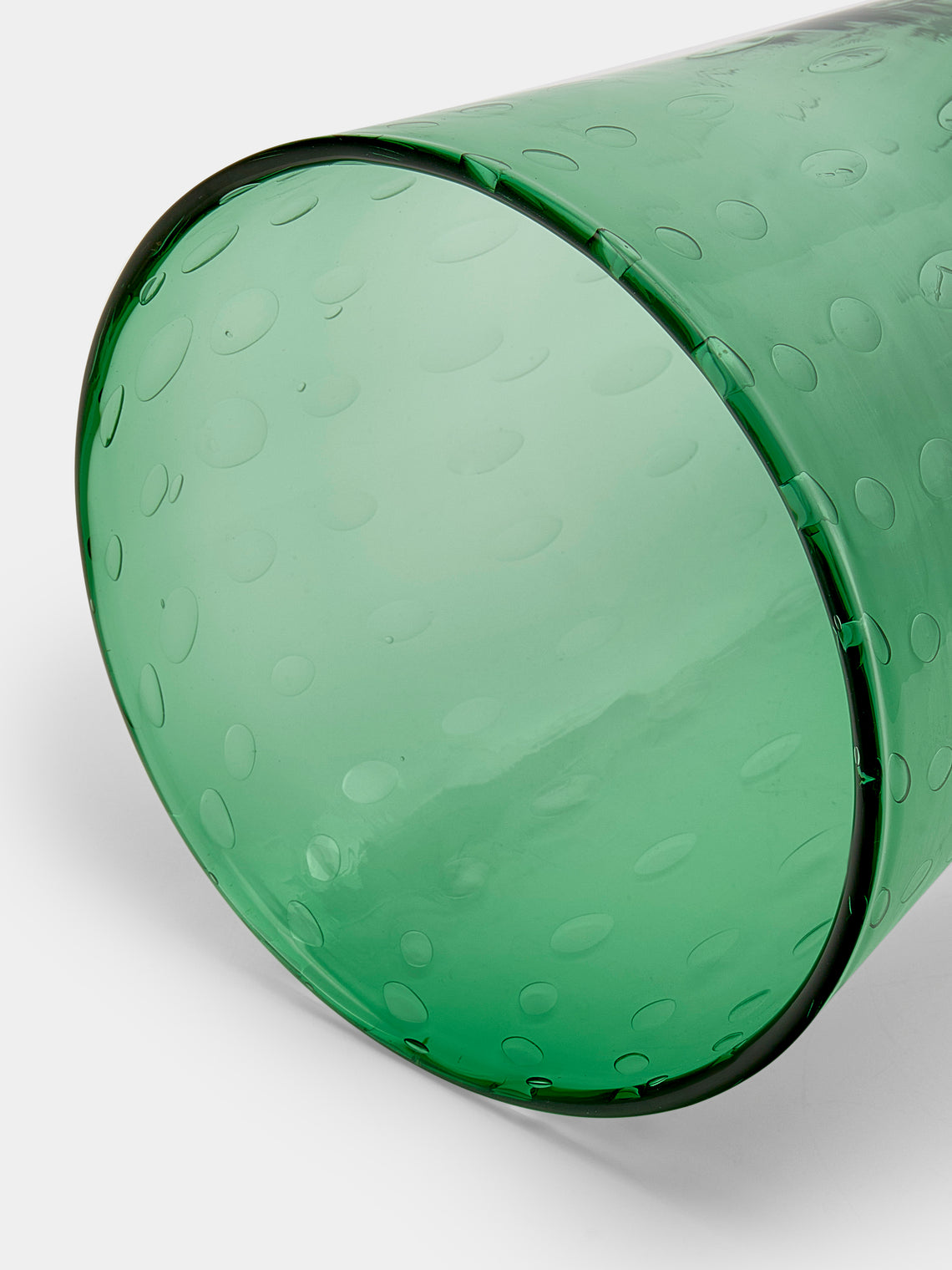 Antique and Vintage - 1930s Bullicante Murano Glass Vase - Green - ABASK