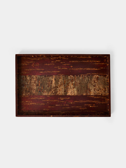 Denshiro - Cherry Bark High-Edge Serving Tray (8in/20cm) - Brown - ABASK