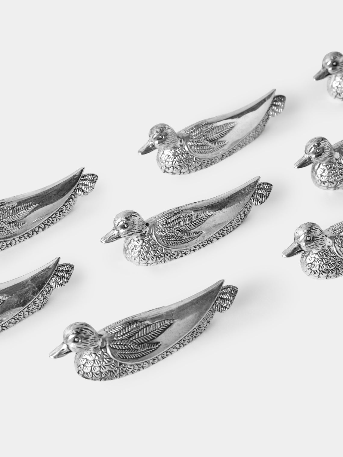 Antique and Vintage - Mid Century Silver Plated Ducks Knife Rests (Set of 12) - Silver - ABASK