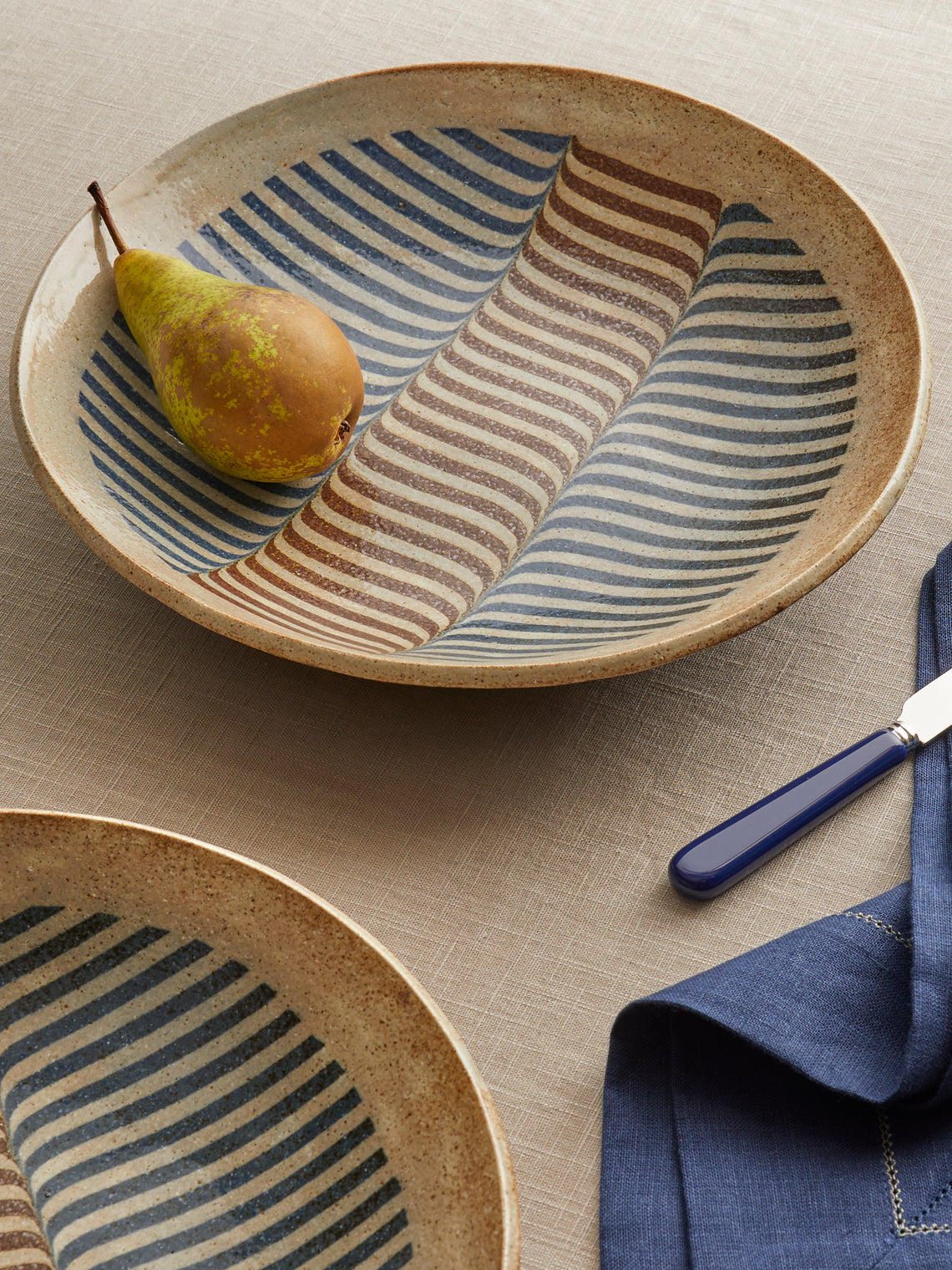 Makidani-gama - Nerikomi Ceramic Serving Plates – 12in/30cm (Set of 2) - Multiple - ABASK