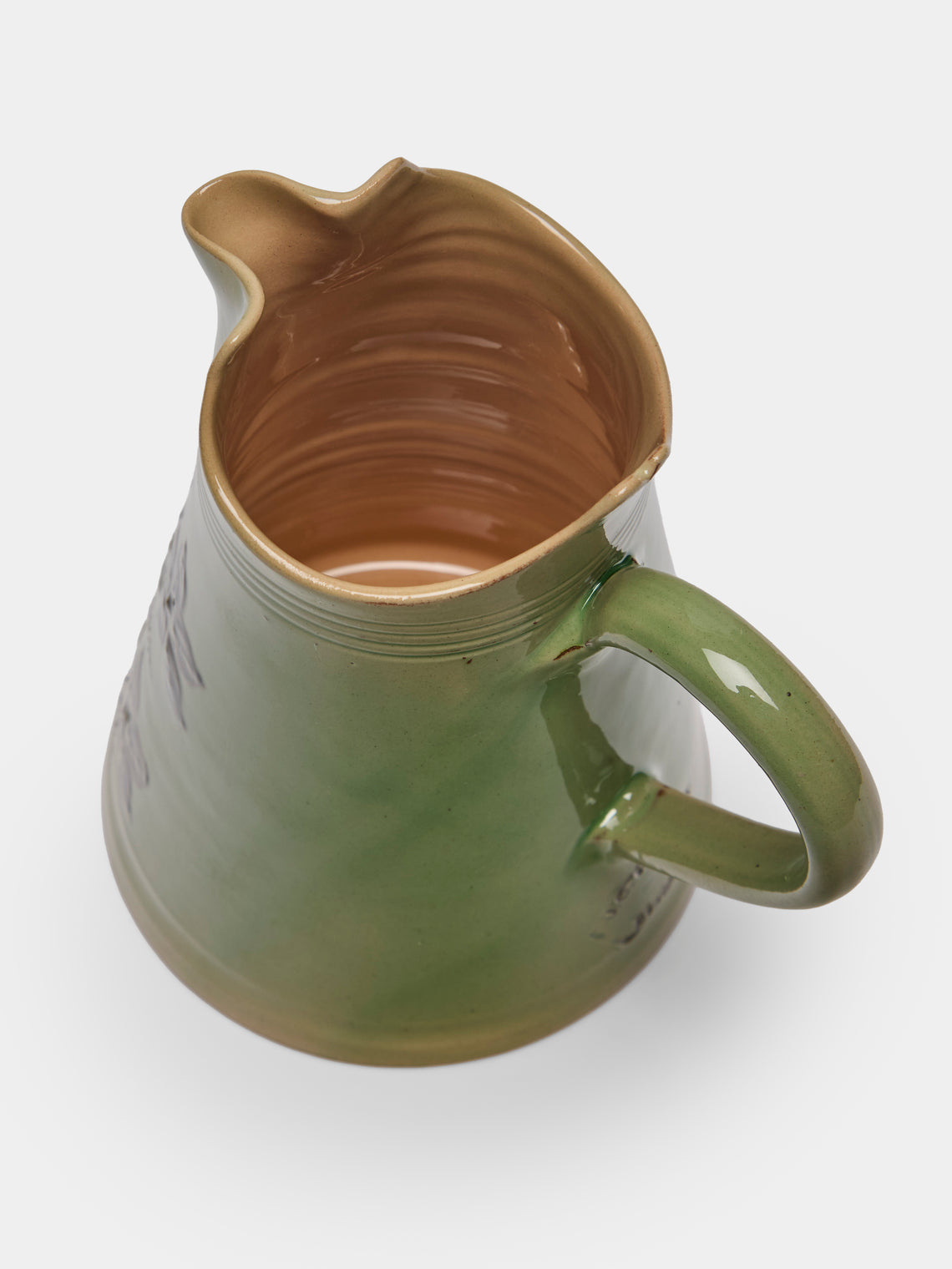 Poterie d’Évires - Flowers Hand-Painted Ceramic Milk Jug - Green - ABASK
