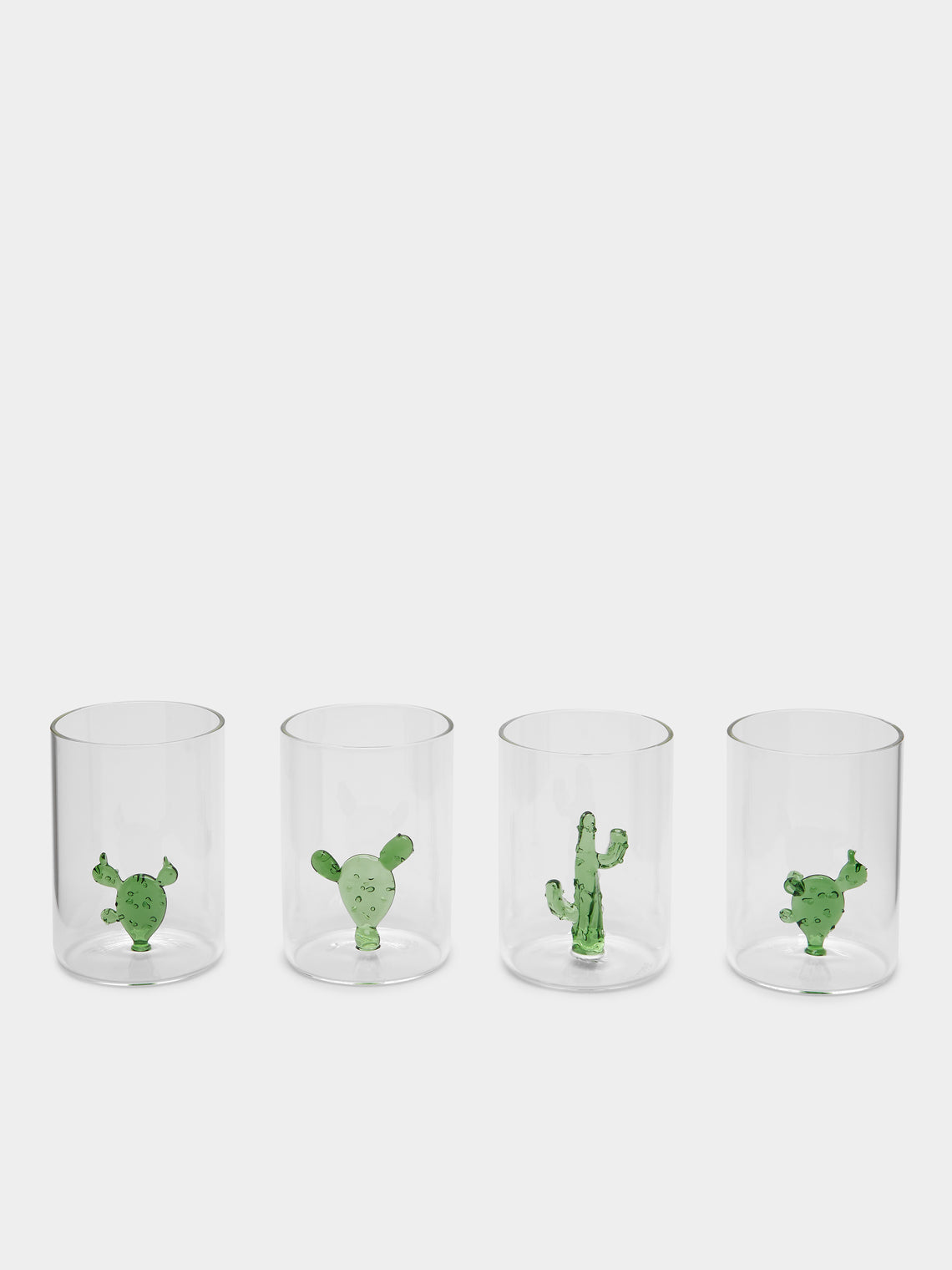 Cactus Hand-Blown Murano Glass Tumblers (Set of 4)