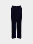 Yali Milano - Velvet Trousers | Size: S - Navy - ABASK - 