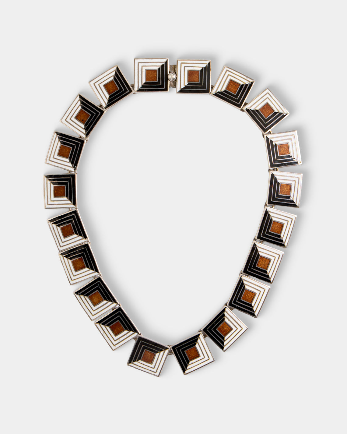 Mahnaz Collection - Women's Vintage 1950 Margot de Taxco Mexican Sterling Silver and Enamel Necklace - Silver - ABASK - 
