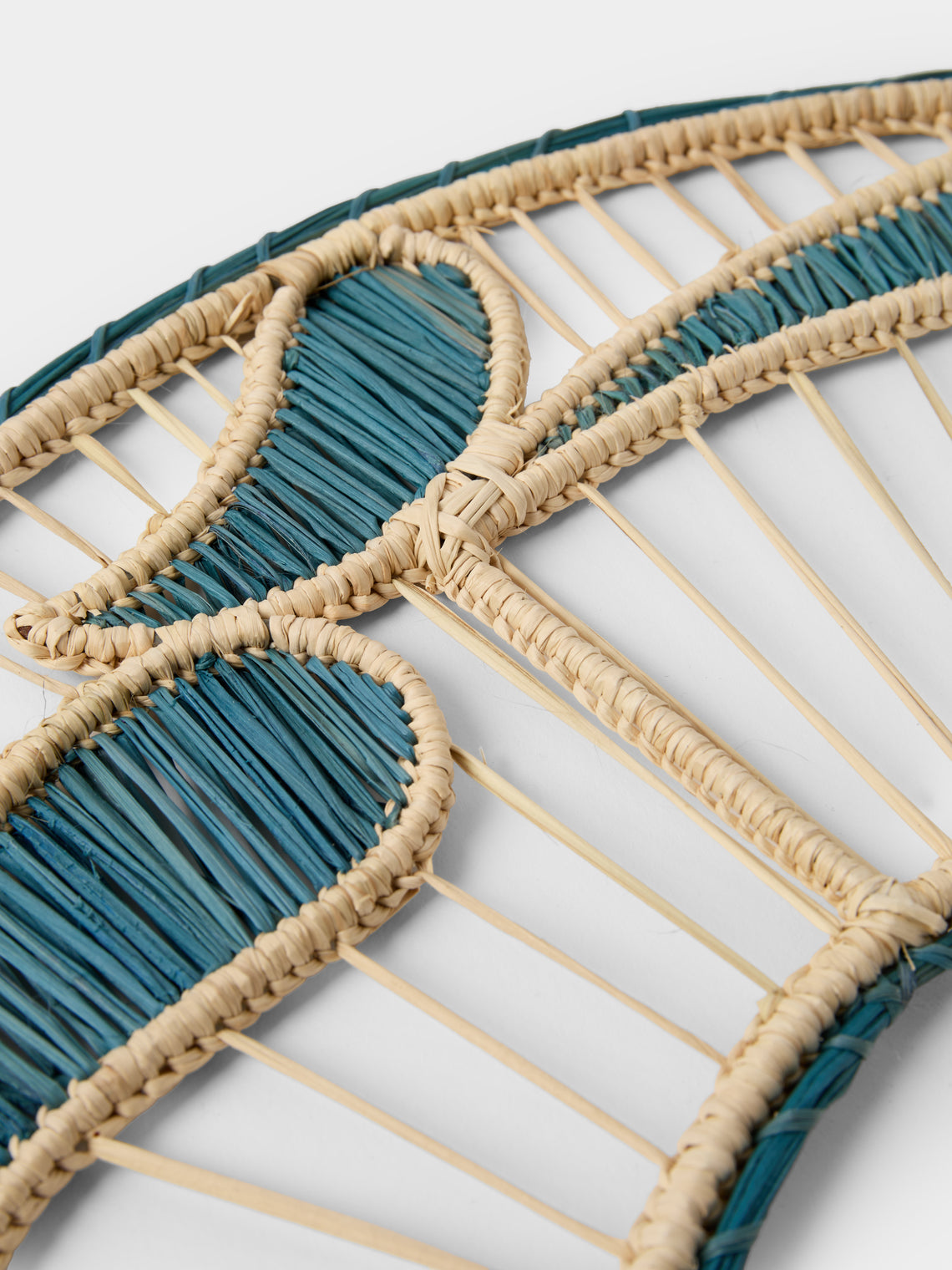 Artesanías del Atlántico - | Set of 4 | Mimbre Handwoven Palm Placemats - Blue - ABASK