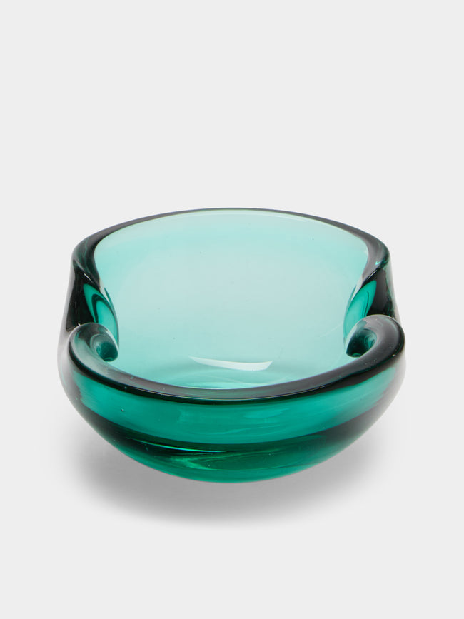Antique and Vintage - 1970s Murano Glass Ashtray - Green - ABASK - 
