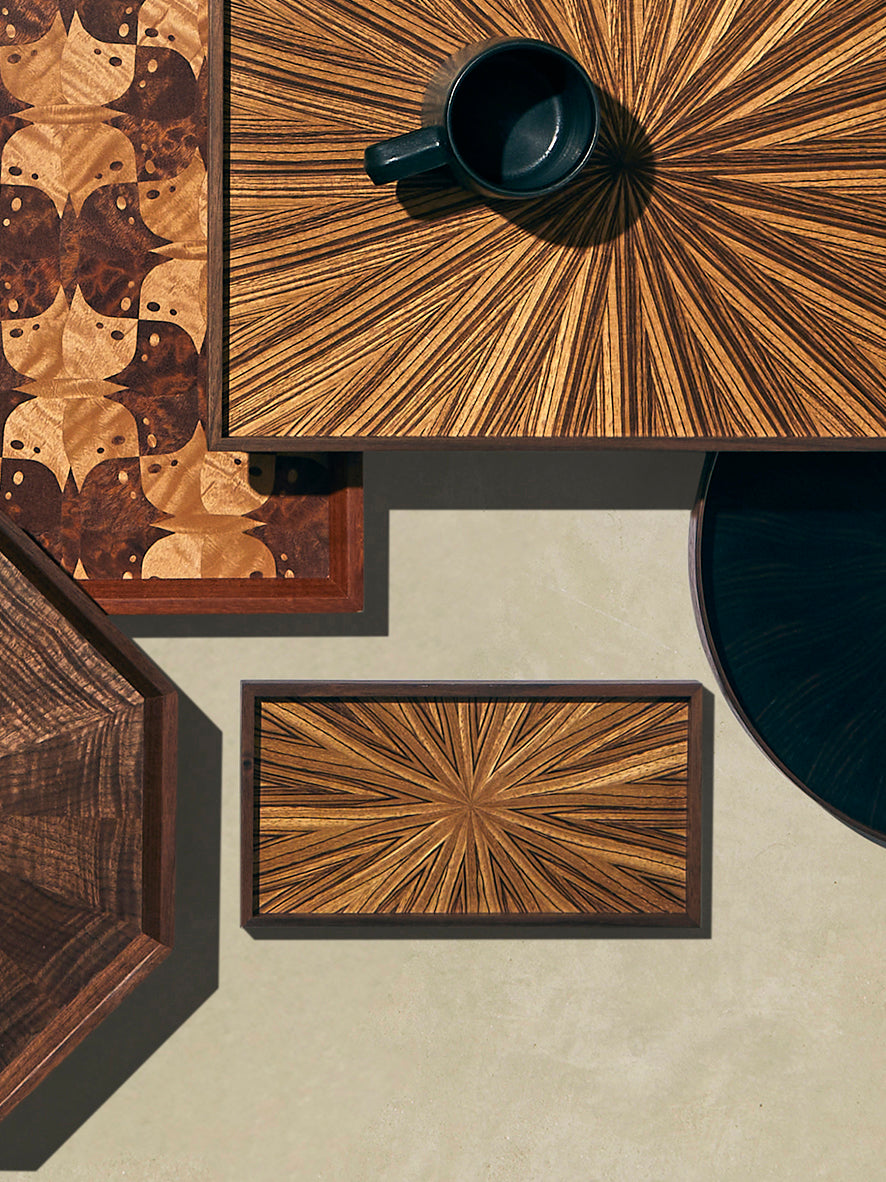 Mori Kougei - Zebra Wood Tray (8in/21cm) - Brown - ABASK