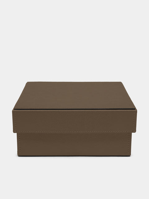 Giobagnara - Marea Leather Large Lidded Box - Brown - ABASK - 