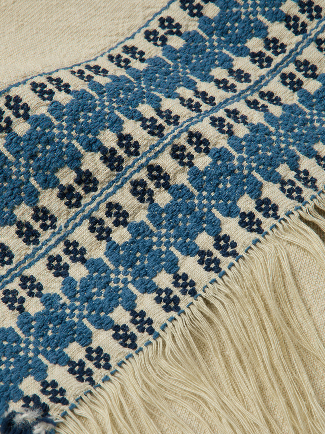 The House of Lyria - Linen and Silk Throw (75in/1.9m) - Cream - ABASK