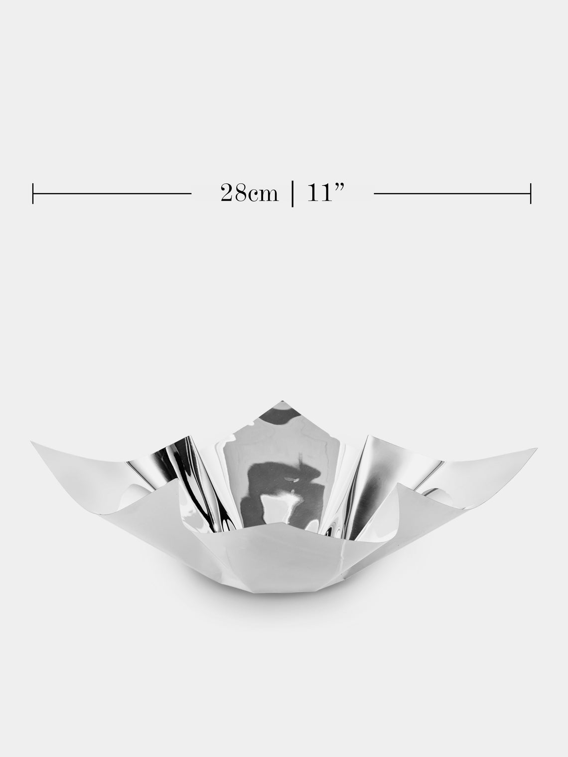 San Lorenzo - 1993 Afra and Tobia Scarpa Cartoccio Pure Silver Bowl with Tips (11in/28cm) - Silver - ABASK