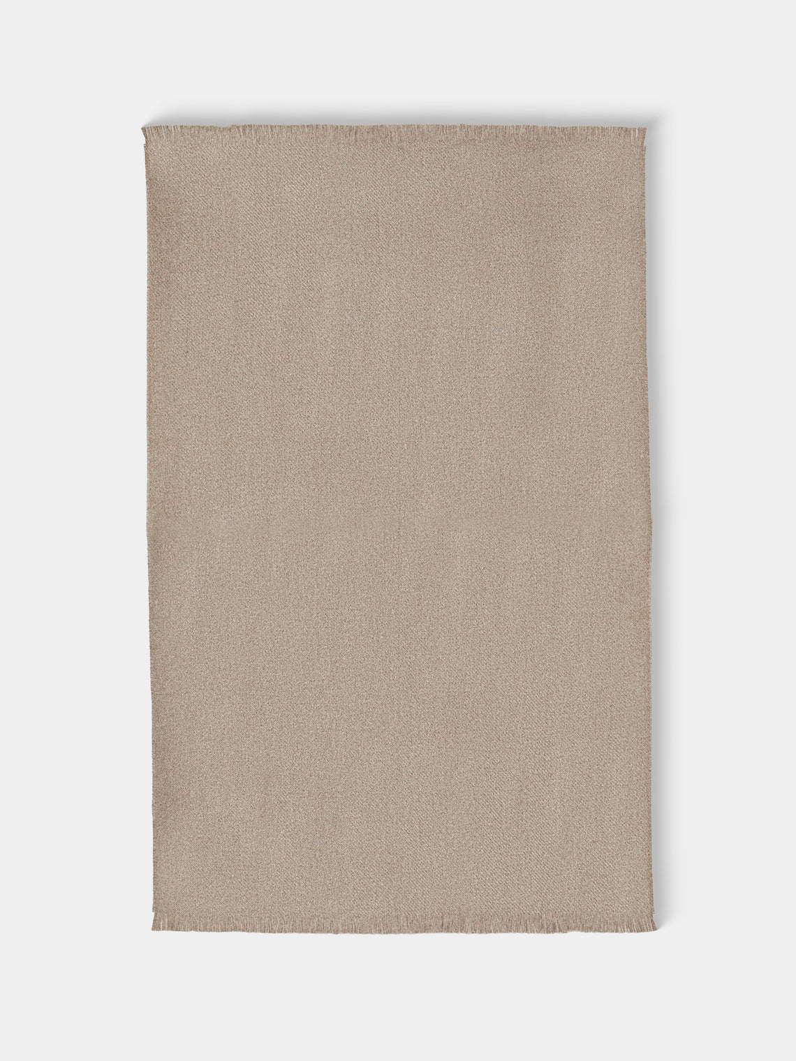 Johnstons of Elgin - Cashmere and Silk Brushed Bouclé Throw (75in/1.9m) - Brown - ABASK - 