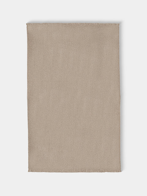 Johnstons of Elgin - Cashmere and Silk Brushed Bouclé Throw (75in/1.9m) - Brown - ABASK - 