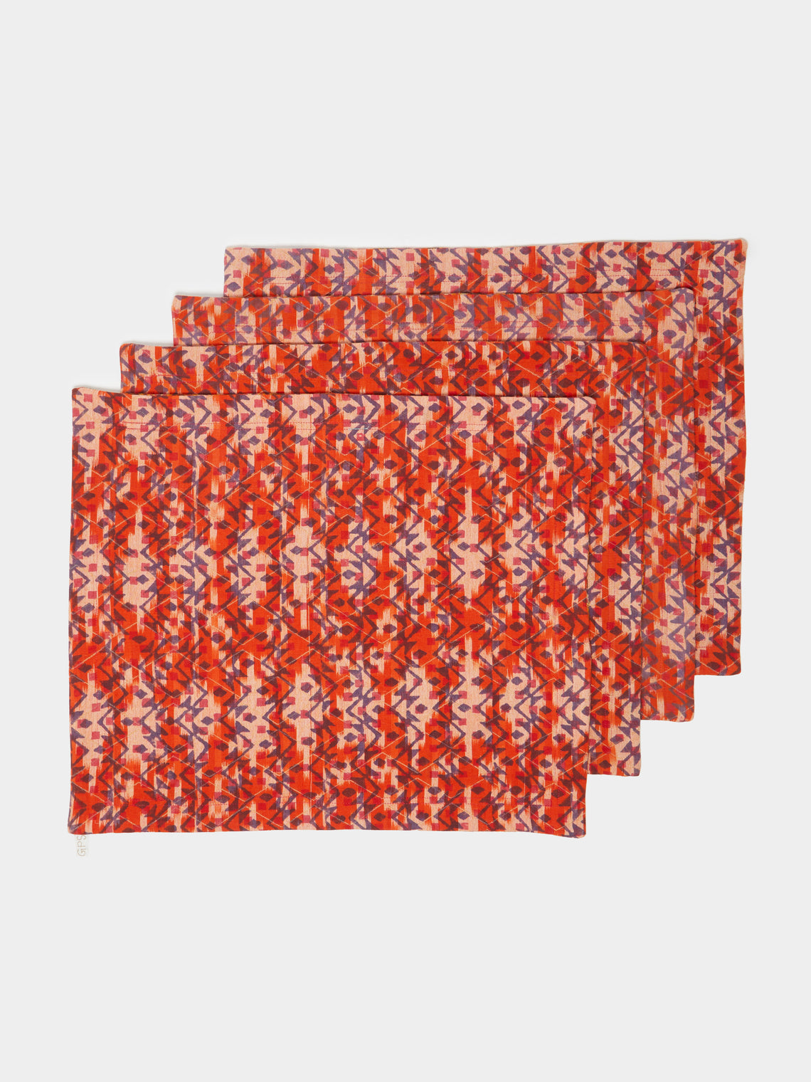 Gregory Parkinson - Block Printed Reversible Embroidered Placemat (Set of 4) -  - ABASK