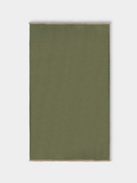 Me & K - Reversible Merino Wool and Cashmere King-Size Blanket (106in/2.7m) - Green - ABASK - 