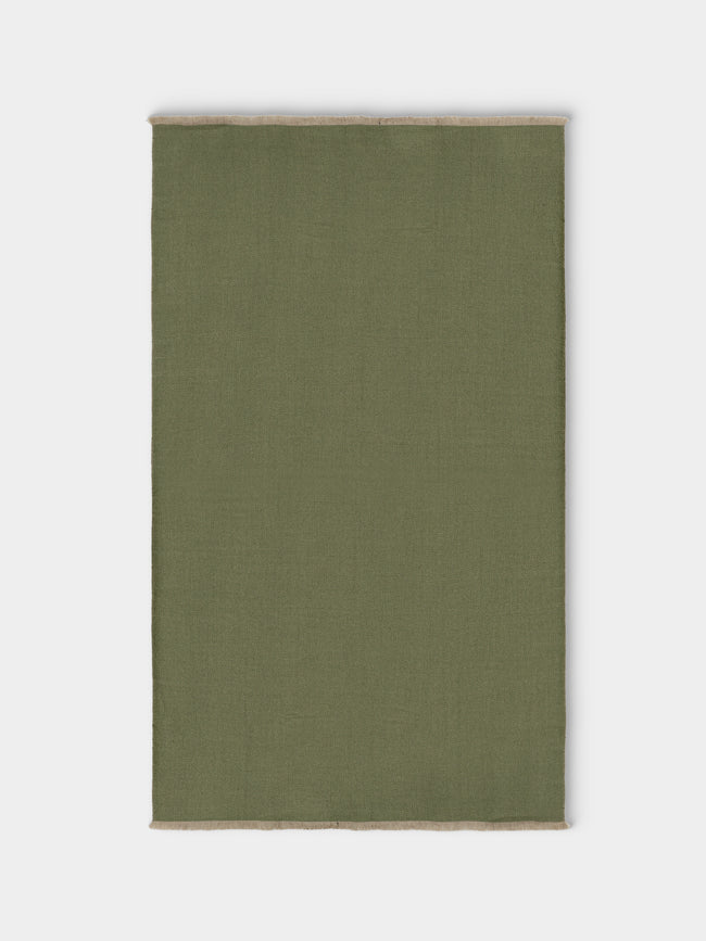 Me & K - Reversible Merino Wool and Cashmere King-Size Blanket (106in/2.7m) - Green - ABASK - 