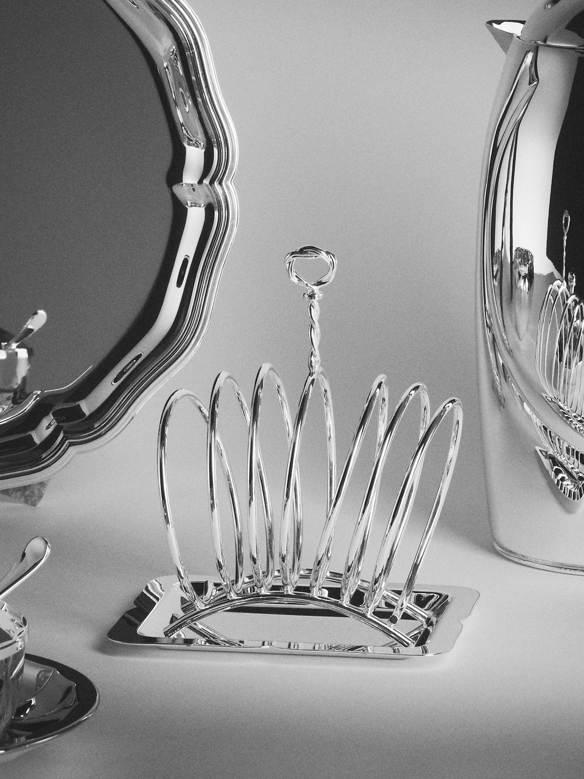 Greggio - Villa Pisani Silver-Plated Toast Rack with Tray - Silver - ABASK