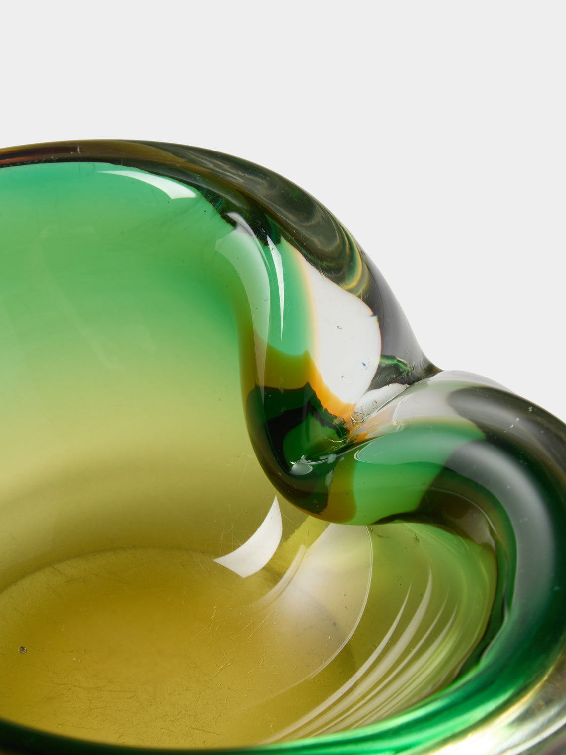 Antique and Vintage - 1970s Murano Glass Ashtray - Green - ABASK