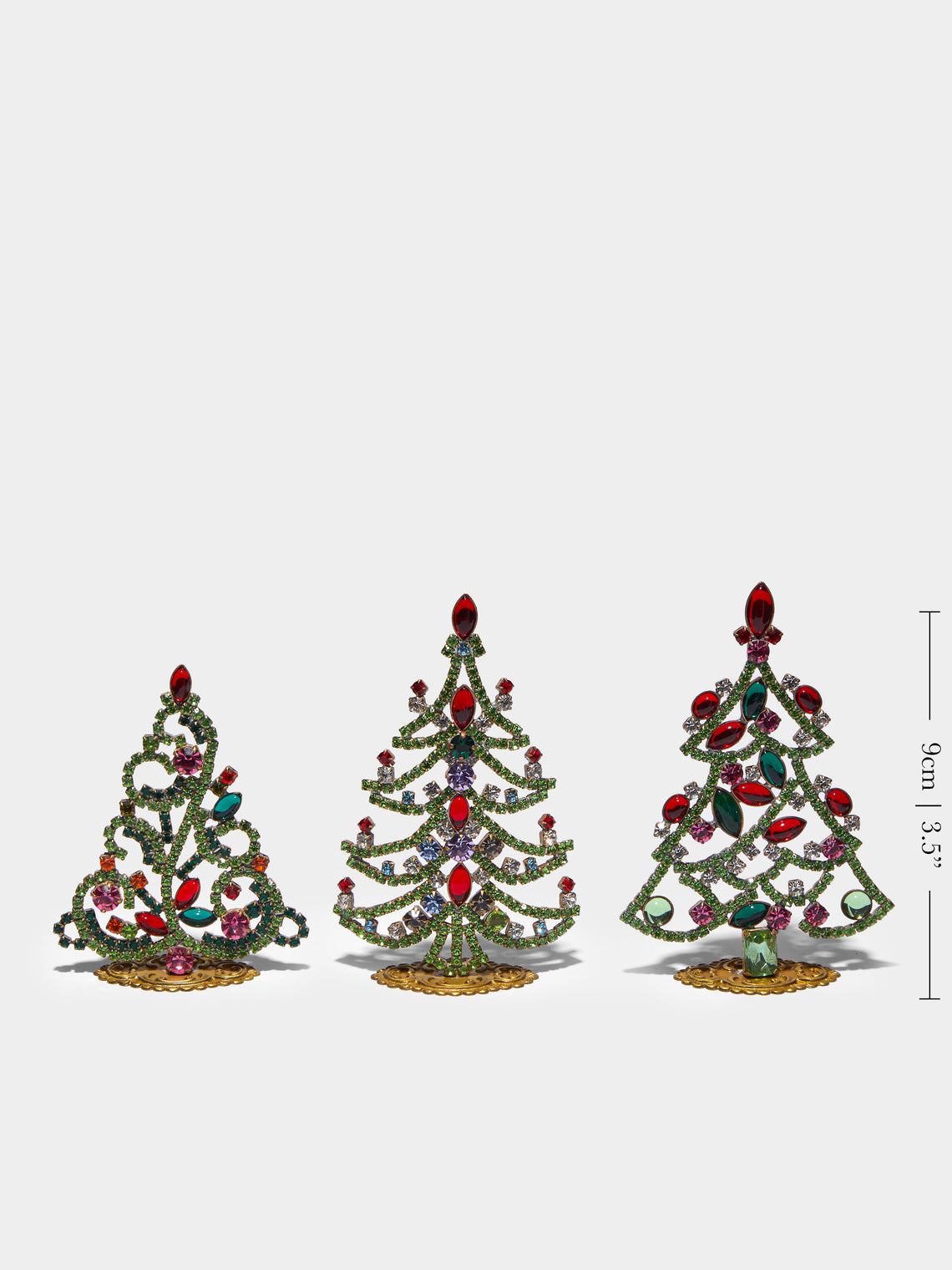 Antique and Vintage - 1930s Czech Jewelled Extra Small Christmas Trees (Set of 3) -  - ABASK