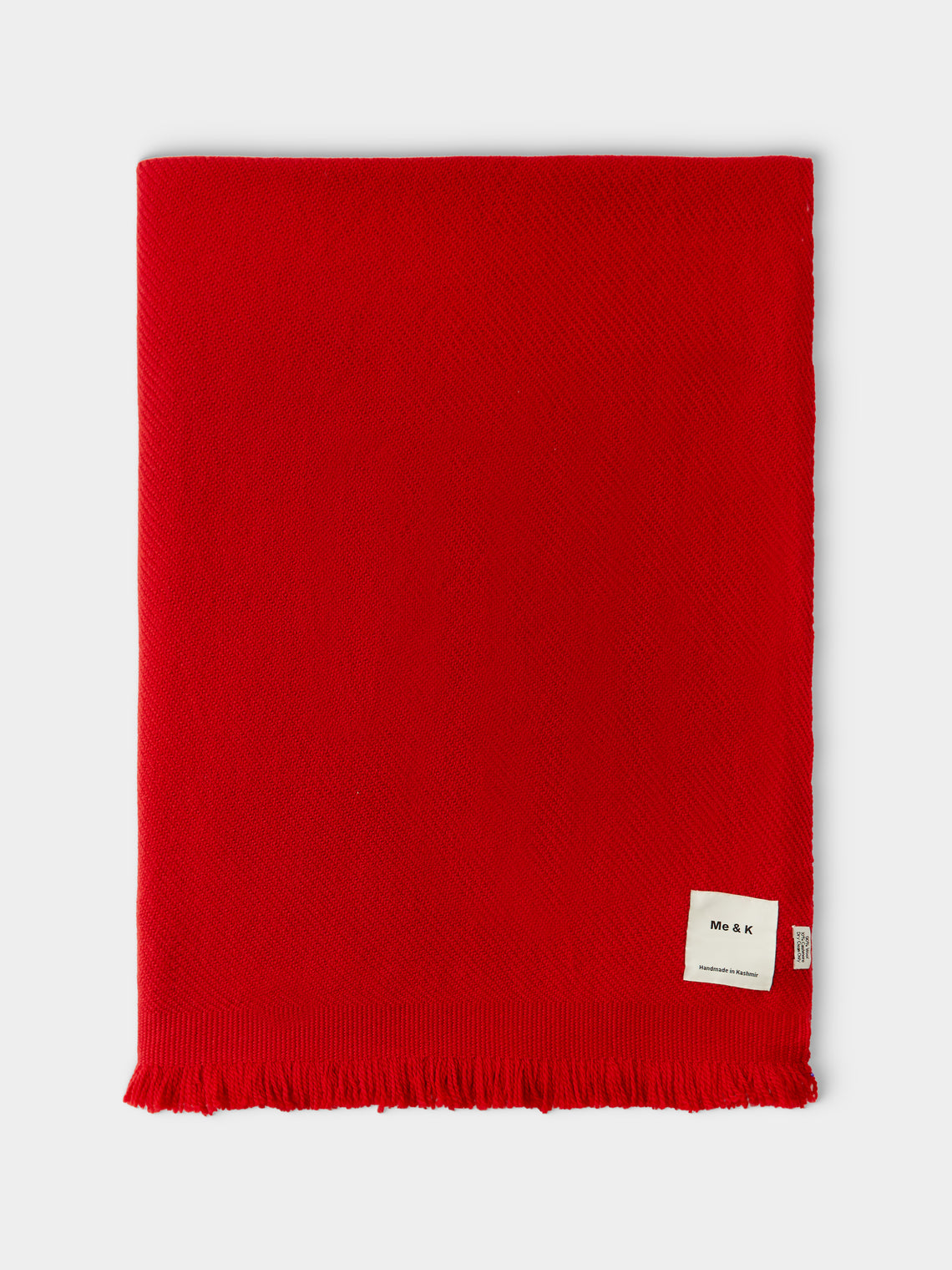 Me & K - Merino Wool and Cashmere King-Size Blanket (106in/2.7m) - Red - ABASK