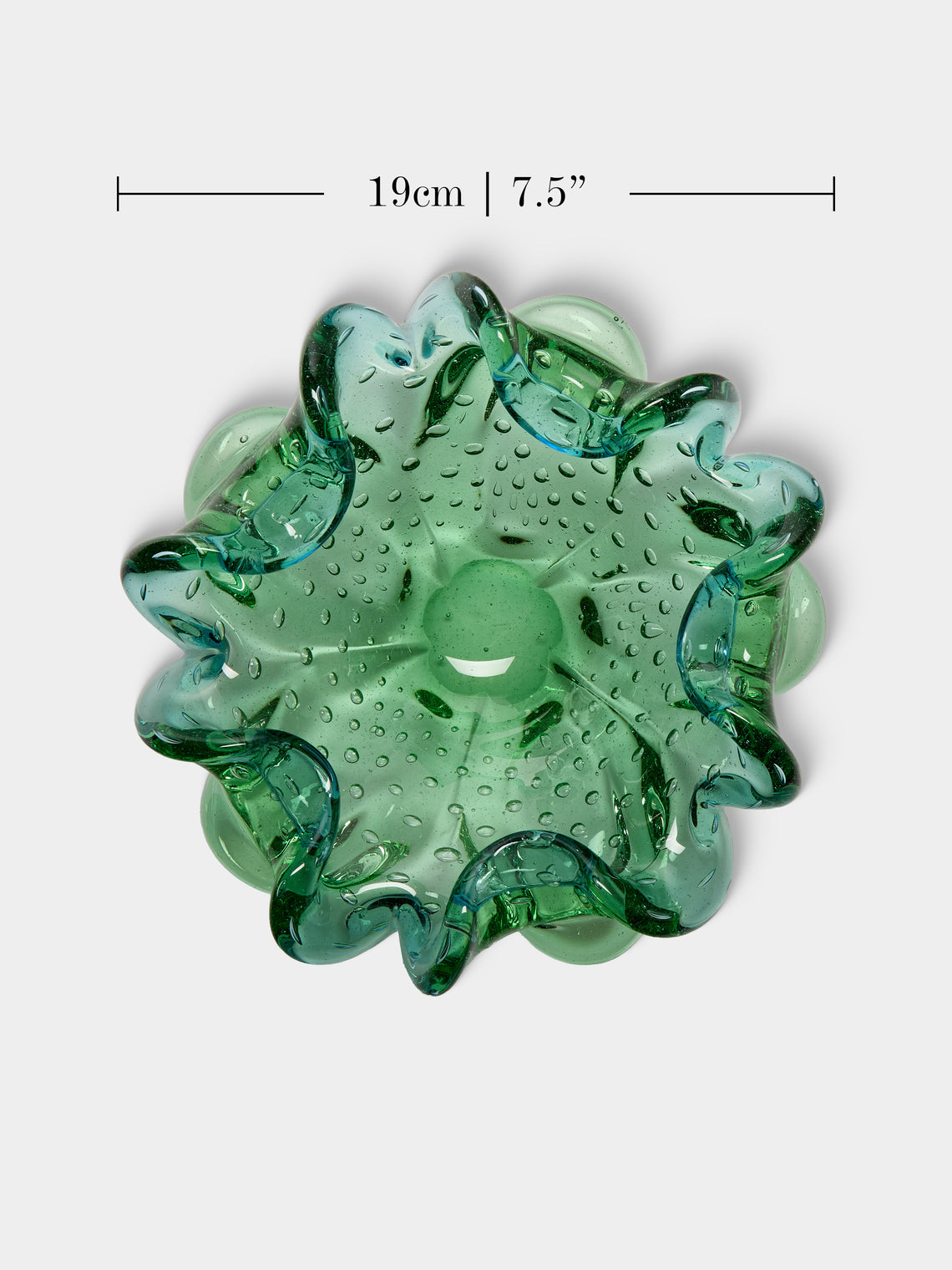 Antique and Vintage - Mid-Century Crystal Ashtray - Green - ABASK