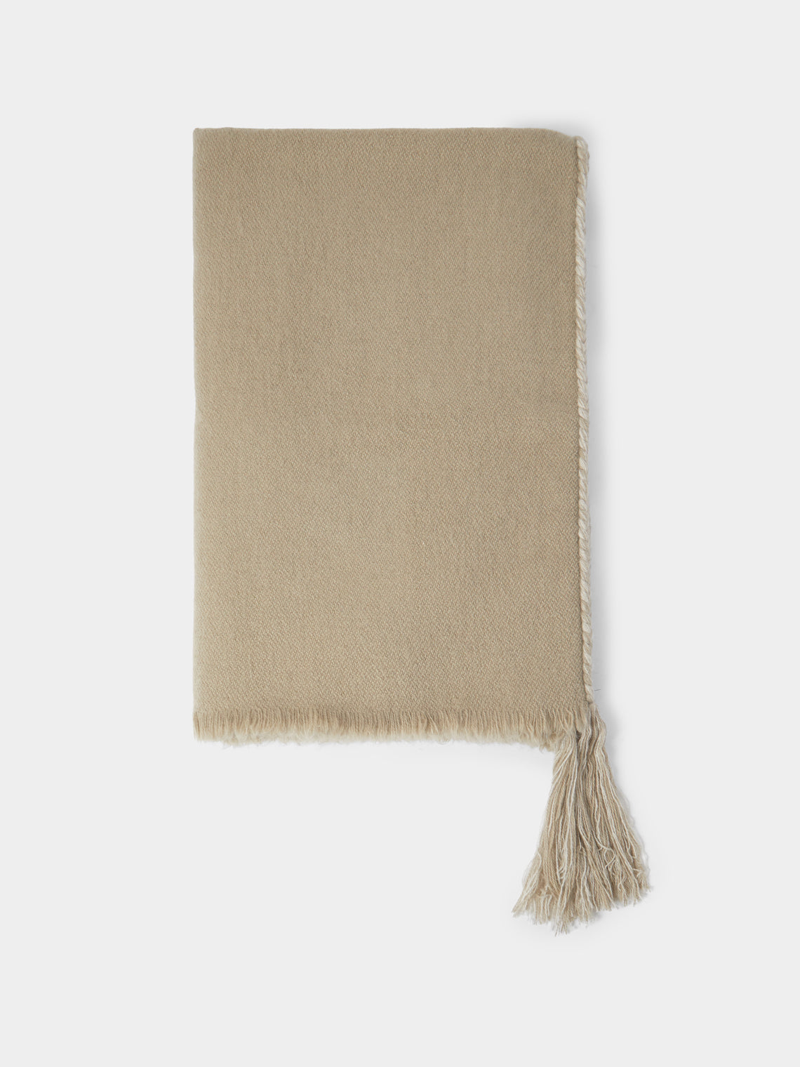 Norlha - Nomad Classic Braided Yak Throw (55in/1.4m) - Beige - ABASK