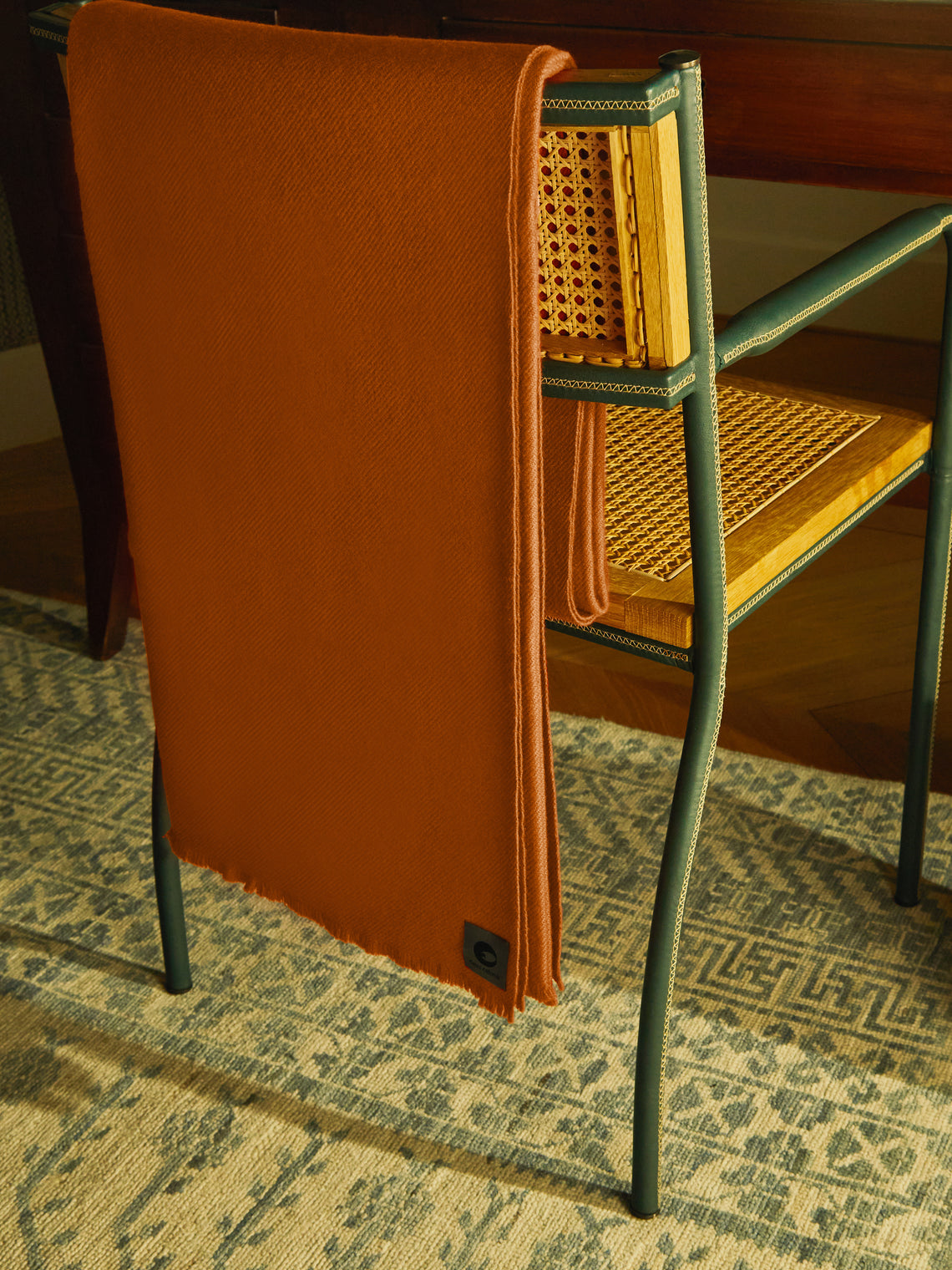 Denis Colomb - Himalayan Cashmere Blanket (79in/2m) - Orange - ABASK