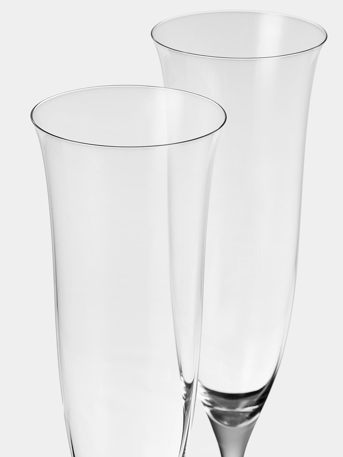 Lobmeyr - | Set of 2| Patrician Crystal Champagne Flutes - Clear - ABASK