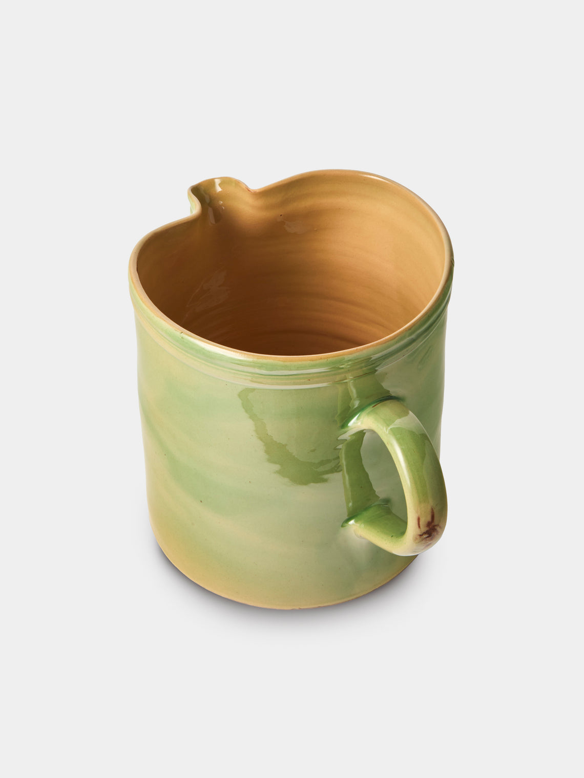 Poterie d’Évires - Flowers Hand-Painted Ceramic Straight-Edge Extra Large Jug - Green - ABASK