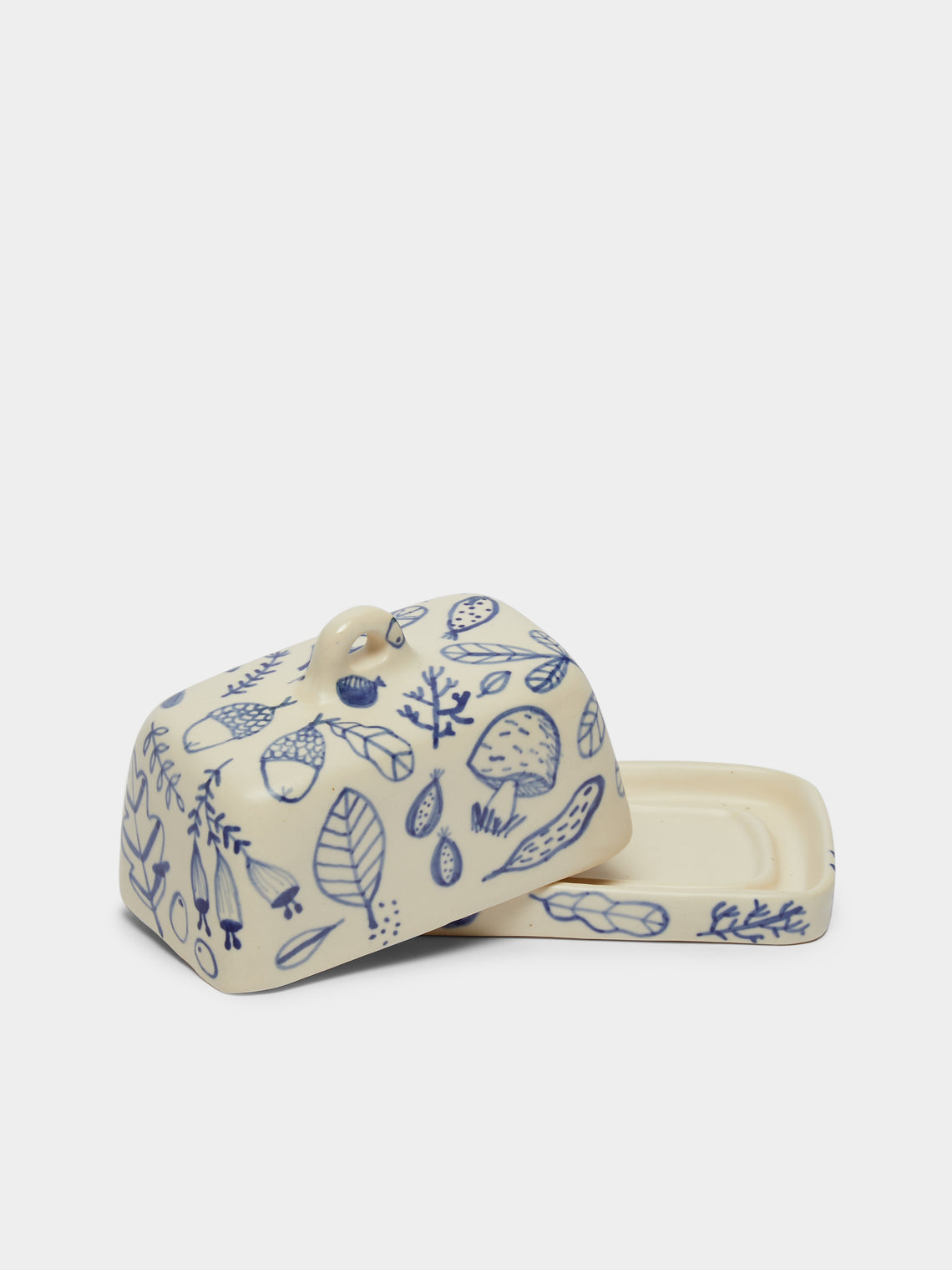 Azul Patagonia - Mushroom Hand-Painted Ceramic Butter Dish -  - ABASK