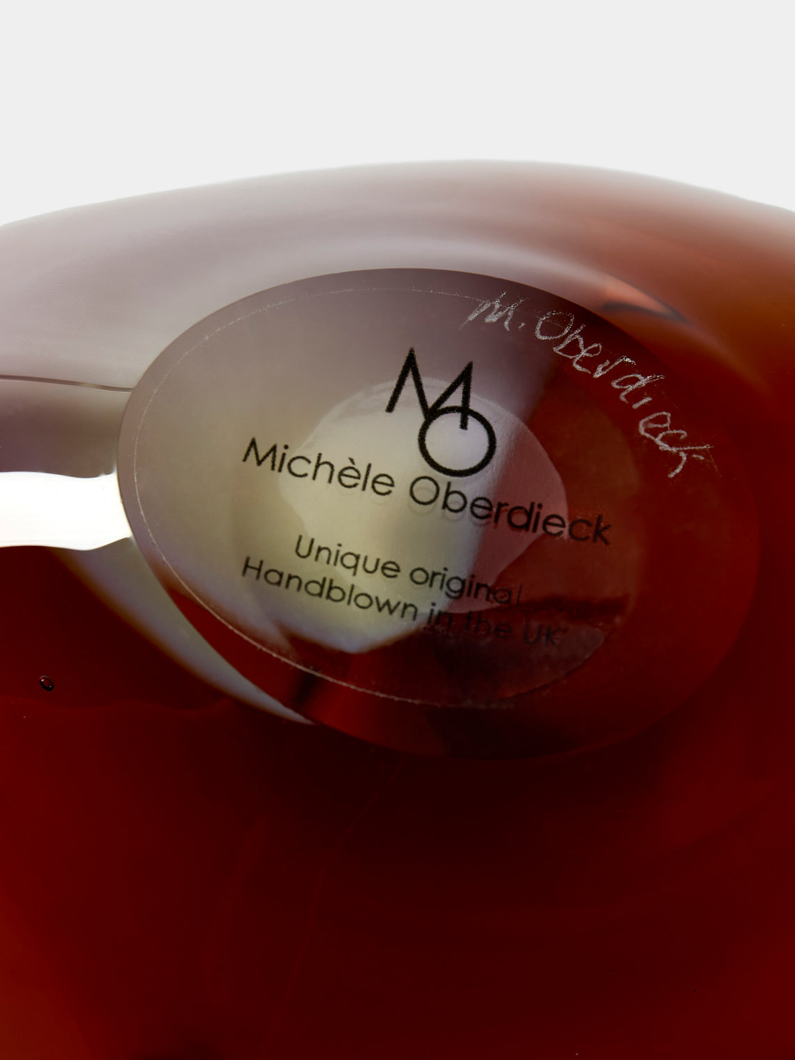 Michele Oberdieck - Spring Hand-Blown Glass Vase (12in/30cm) - Orange - ABASK