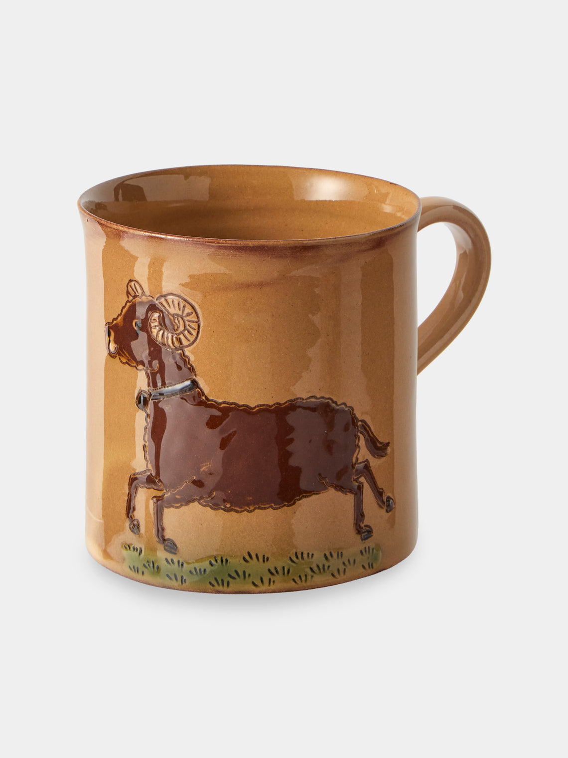 Poterie d’Évires - Animals Hand-Painted Ceramic Mugs (Set of 4) - Cream - ABASK