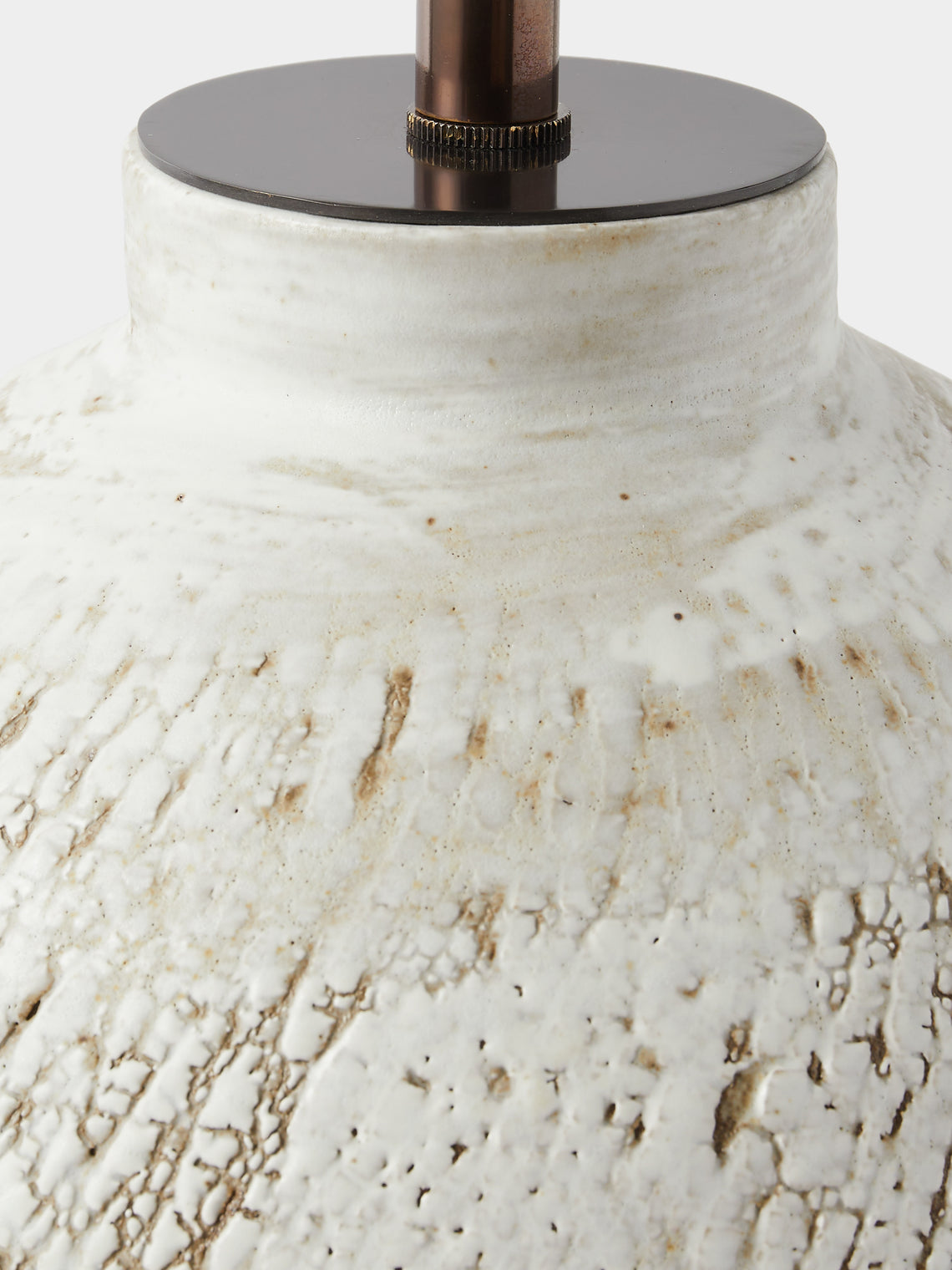 Peter Speliopoulos Projects - Hand-Glazed Stoneware Table Lamp - White - ABASK