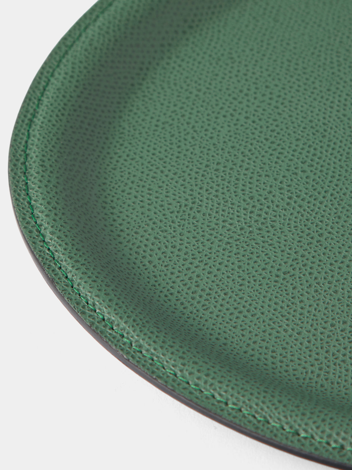 Giobagnara - Miramar Leather Oval Tray (13in/33cm) - Green - ABASK
