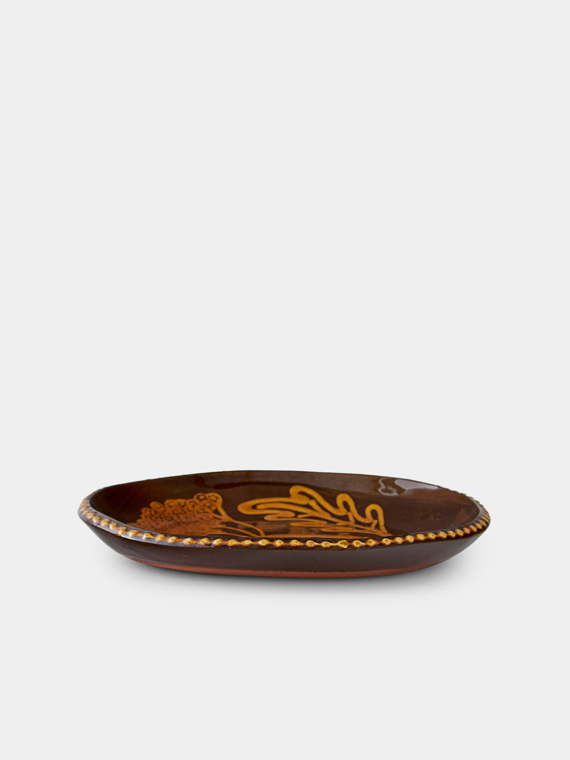 Aono Pottery - Slipware Oval Dish - Brown - ABASK