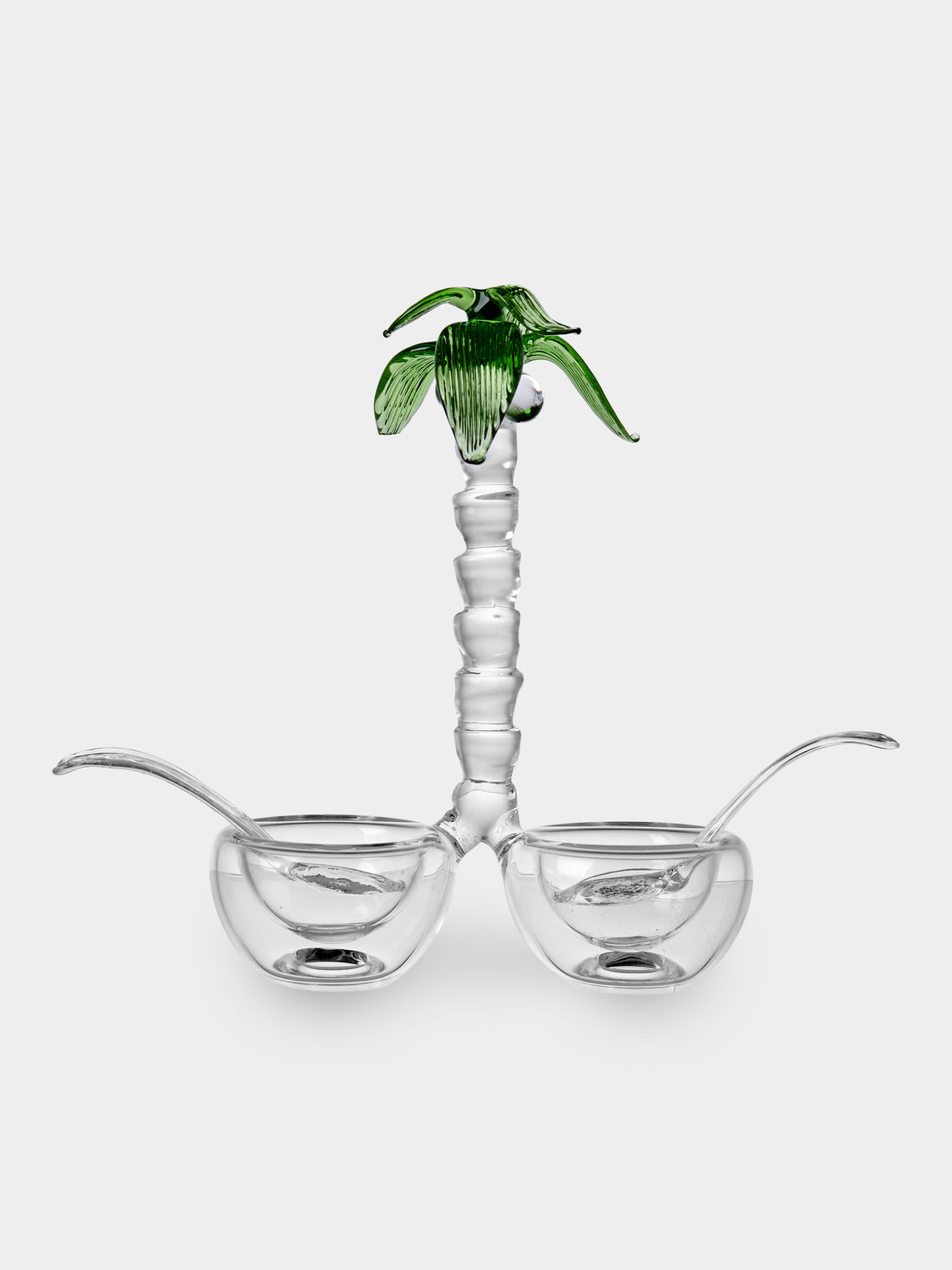 Casarialto - Portofino Palm Tree Hand-Blown Glass Salt and Pepper Holder - Clear - ABASK - 