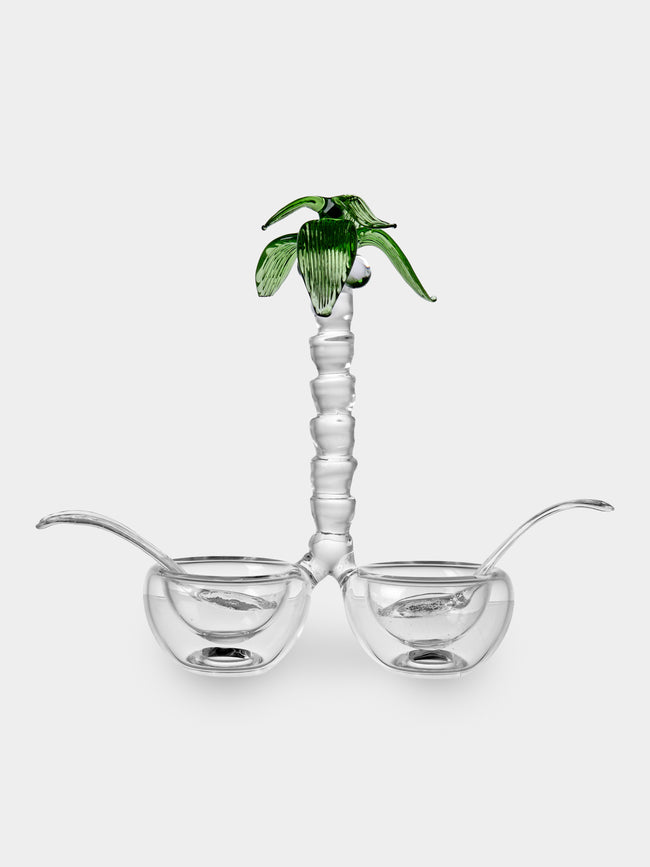 Casarialto - Portofino Palm Tree Hand-Blown Glass Salt and Pepper Holder - Clear - ABASK - 