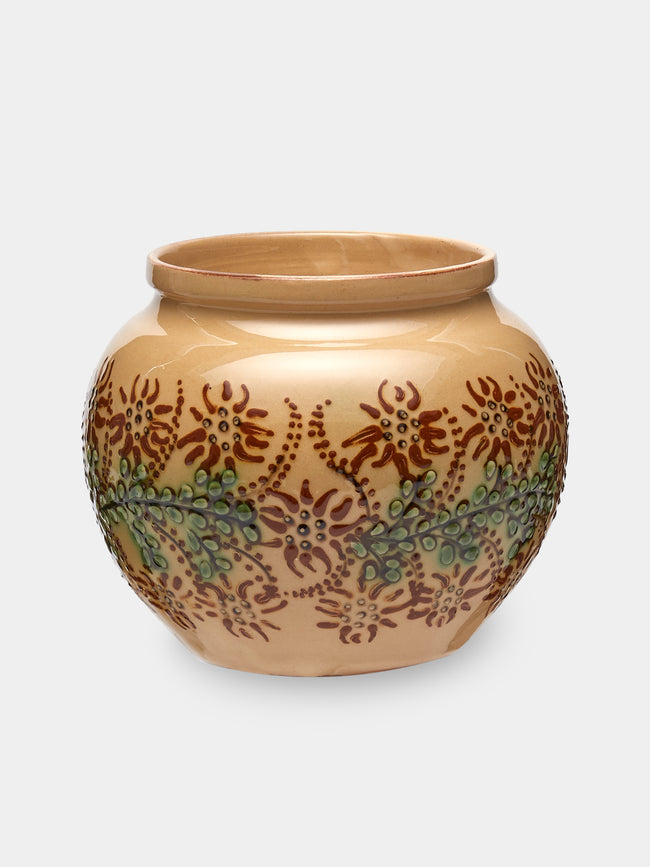 Poterie d’Évires - Flowers Hand-Painted Ceramic Vase (5in/13cm) - Cream - ABASK - 