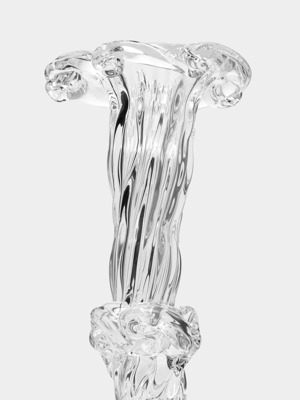 Alexander Kirkeby - Hand-Blown Crystal Single Candle Holders (Set of 2) - Clear - ABASK