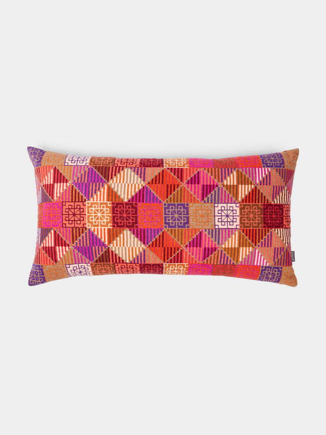 Kissweh - Ola Hand-Embroidered Cotton Cushion -  - ABASK - 