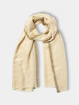 Me & K - Cashmere Border-Stripe Scarf - Ivory - ABASK - 