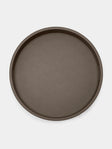 Giobagnara - Polo Leather Round Tray with Handles - Gray - ABASK - 