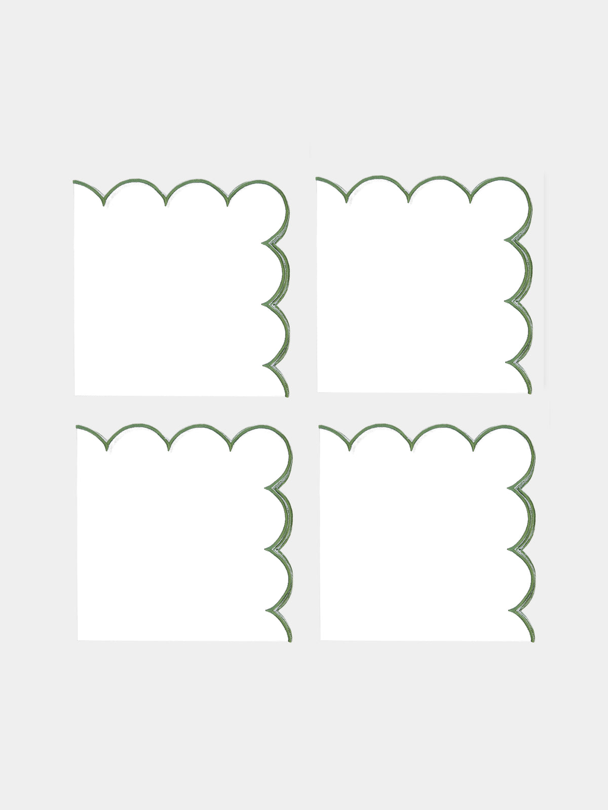 Set 4 Diletta Scalloped Linen Napkins