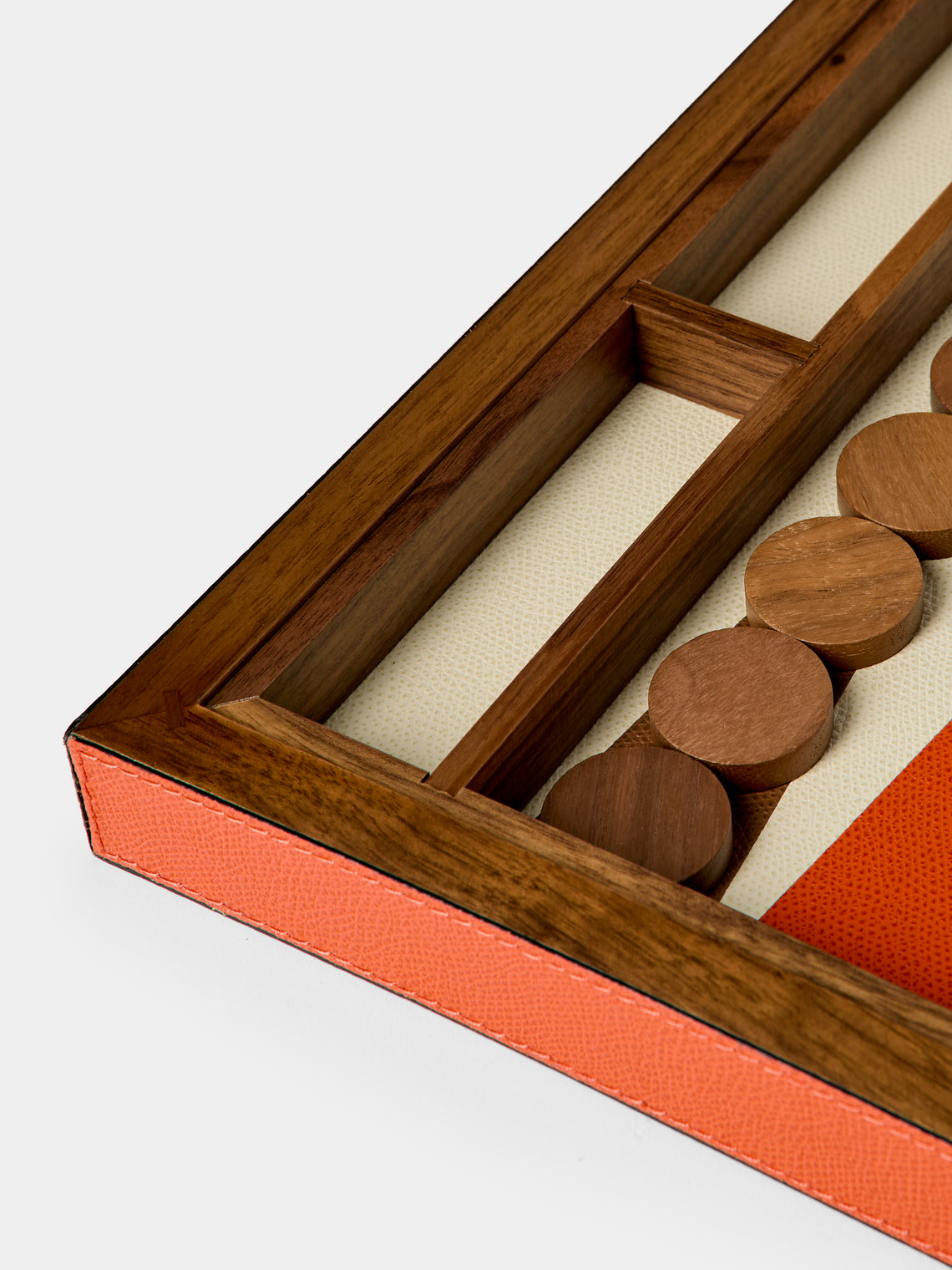 Giobagnara - Leather Backgammon Set - Orange - ABASK