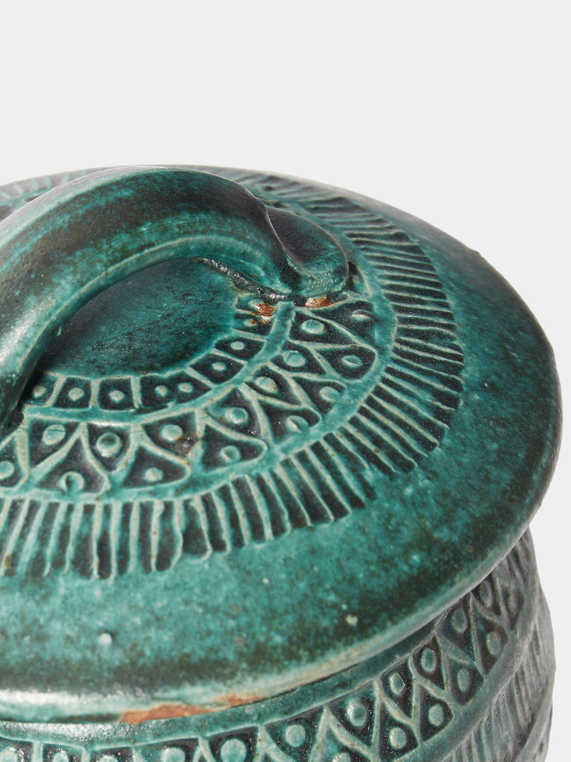 Matthew Foster - Ceramic Patterned Lidded Jar - Green - ABASK